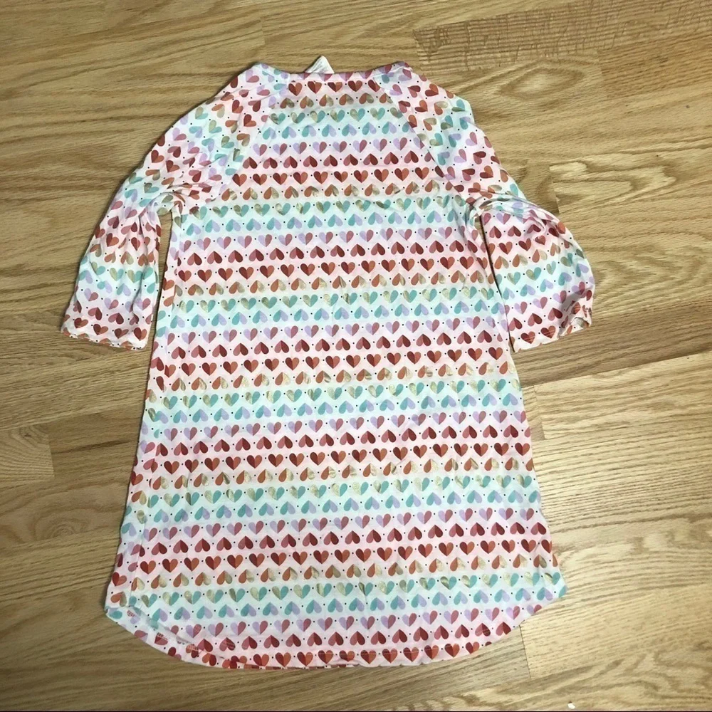 Gymboree Heart Print Shirt Dress Long Sleeve Small
